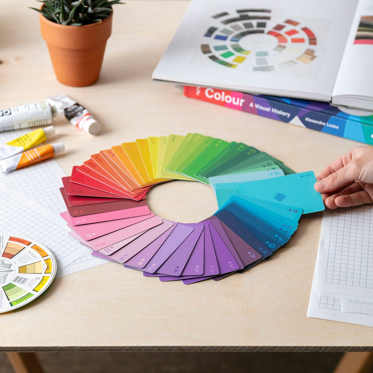 Playing Cards in a rainbow colour gradient