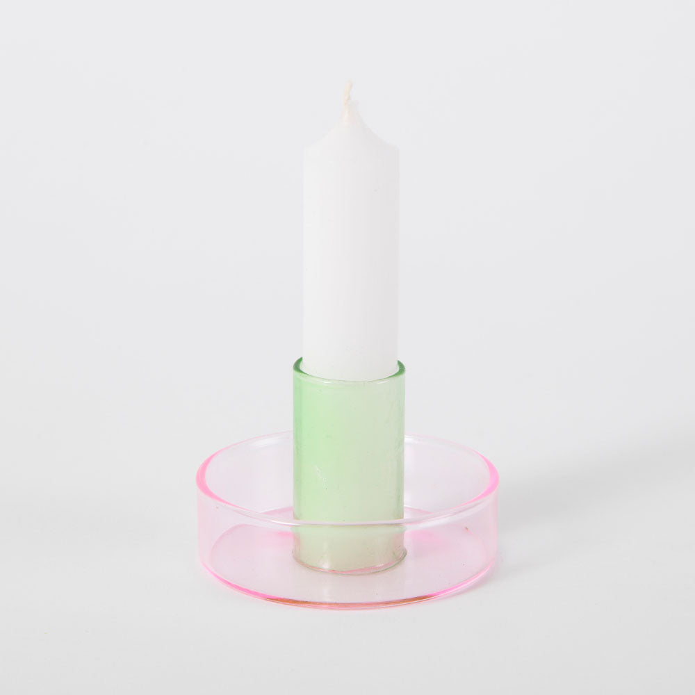 Duo Tone Glass Candle Holder