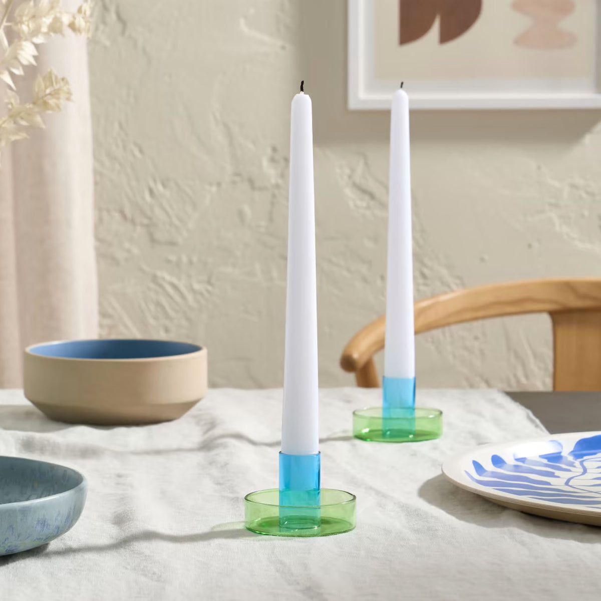 Duo Tone Glass Candle Holder