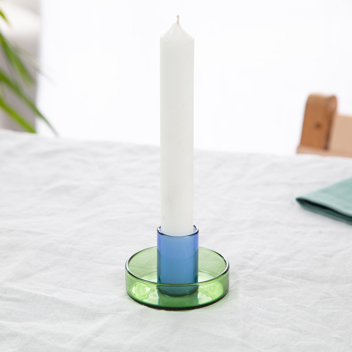 Duo Tone Glass Candle Holder